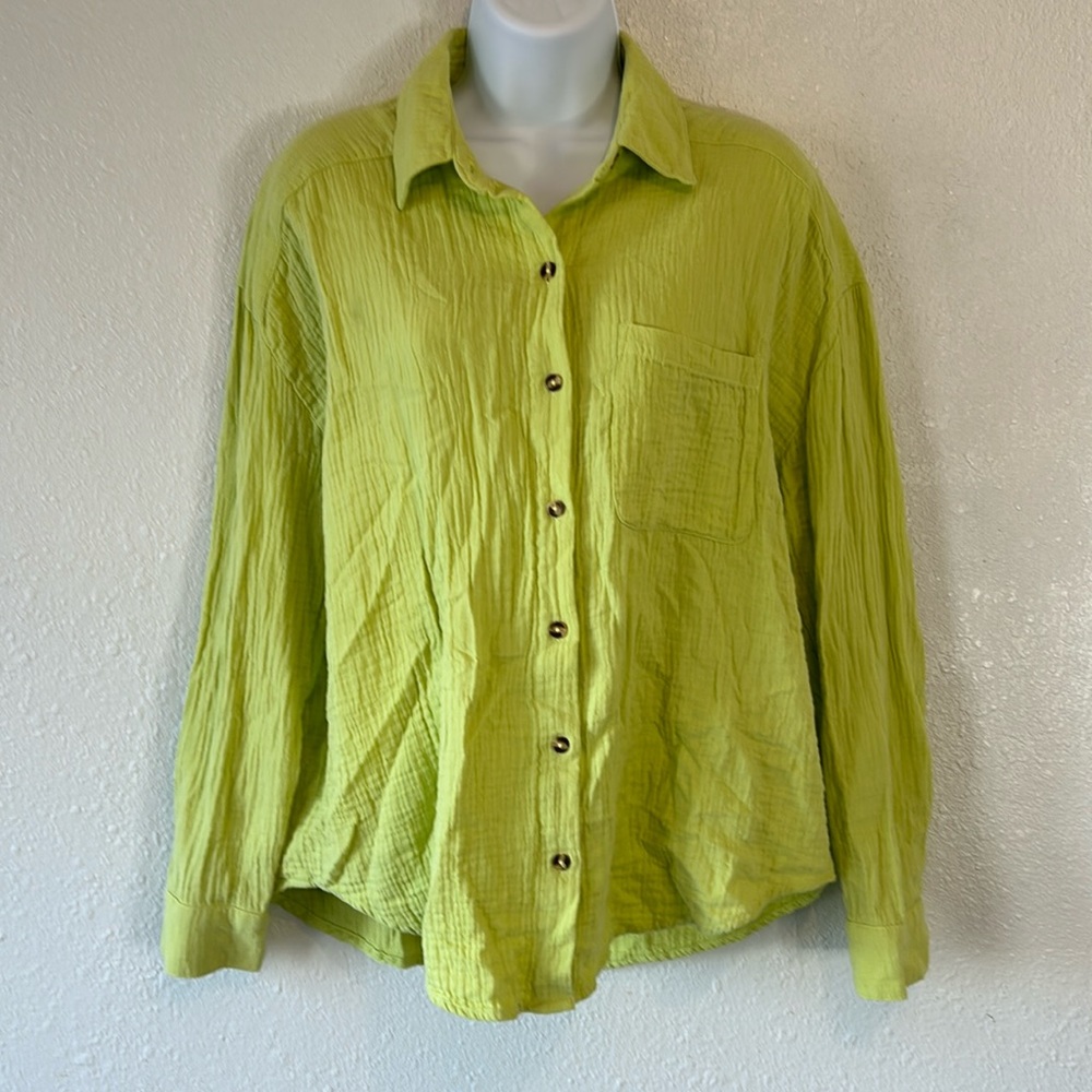 Billabong Lime Green Button-Down Shirt